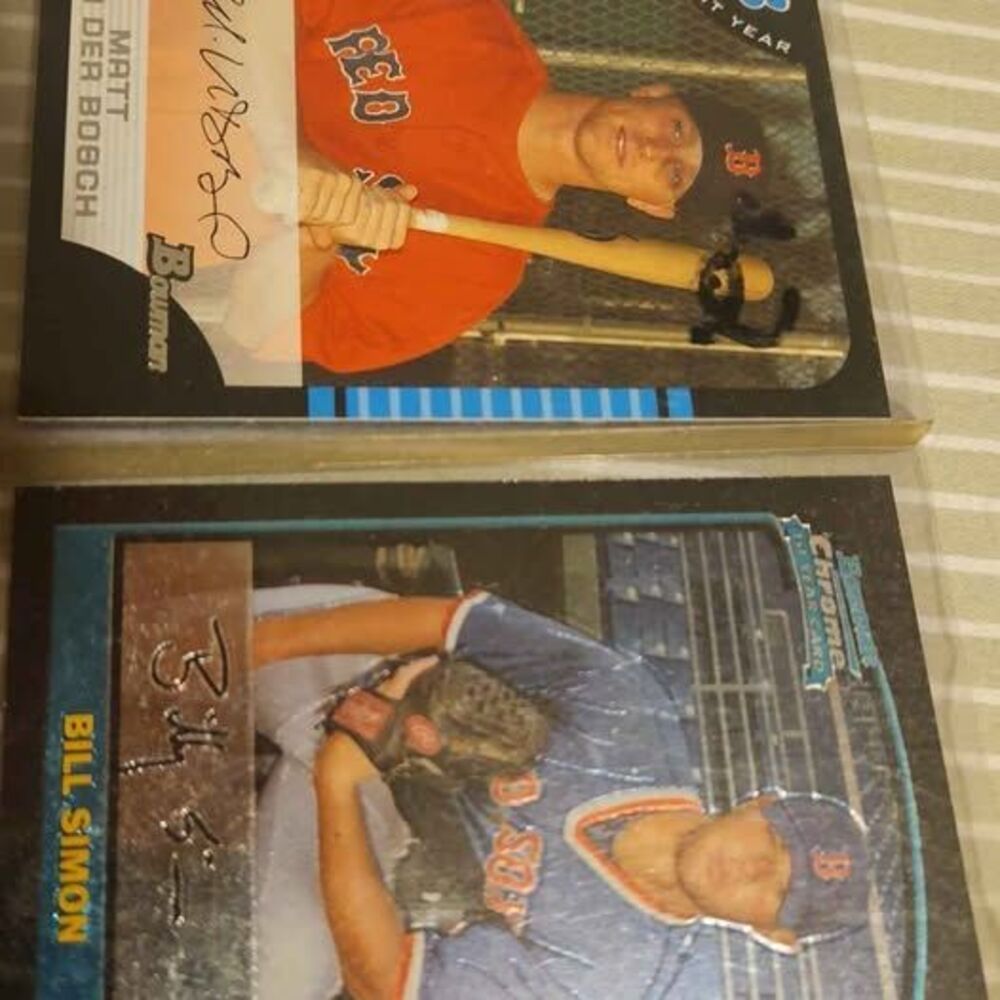 2004 Bowman Matt Van Der Bosch & 2003 Bowman Chrome Bill Simon Baseball Cards